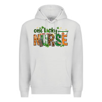 Dove Grey One lucky Nurse with elements St. Patricks Day Premium Hoodie - HowdyJamesFarm
