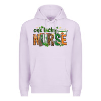Lilac One lucky Nurse with elements St. Patricks Day Premium Hoodie - HowdyJamesFarm