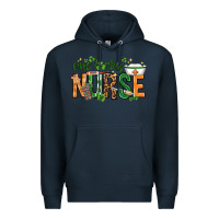 Navy One lucky Nurse with elements St. Patricks Day Premium Hoodie - HowdyJamesFarm