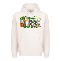 Pale Pink One lucky Nurse with elements St. Patricks Day Premium Hoodie - HowdyJamesFarm