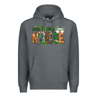 Rock One lucky Nurse with elements St. Patricks Day Premium Hoodie - HowdyJamesFarm
