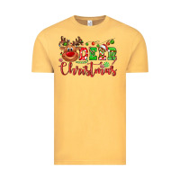 Vintage Mustard Deer Christmas reindeer Vintage Tee - NancyCooperArtShop