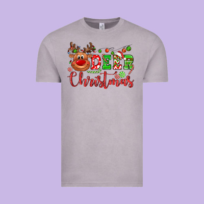 Deer Christmas Reindeer Vintage Tee Designed By Nancycooperartshop