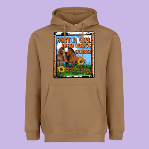 Western Just A Girl Who Loves Horses Heavyweight Hoodie Designed By Oliviacreatesart