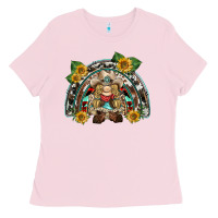 Bubblegum Pink western gnome sunflowers rainbow Ladies Tee - BarkalooDesign
