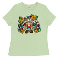 Matcha western gnome sunflowers rainbow Ladies Tee - BarkalooDesign