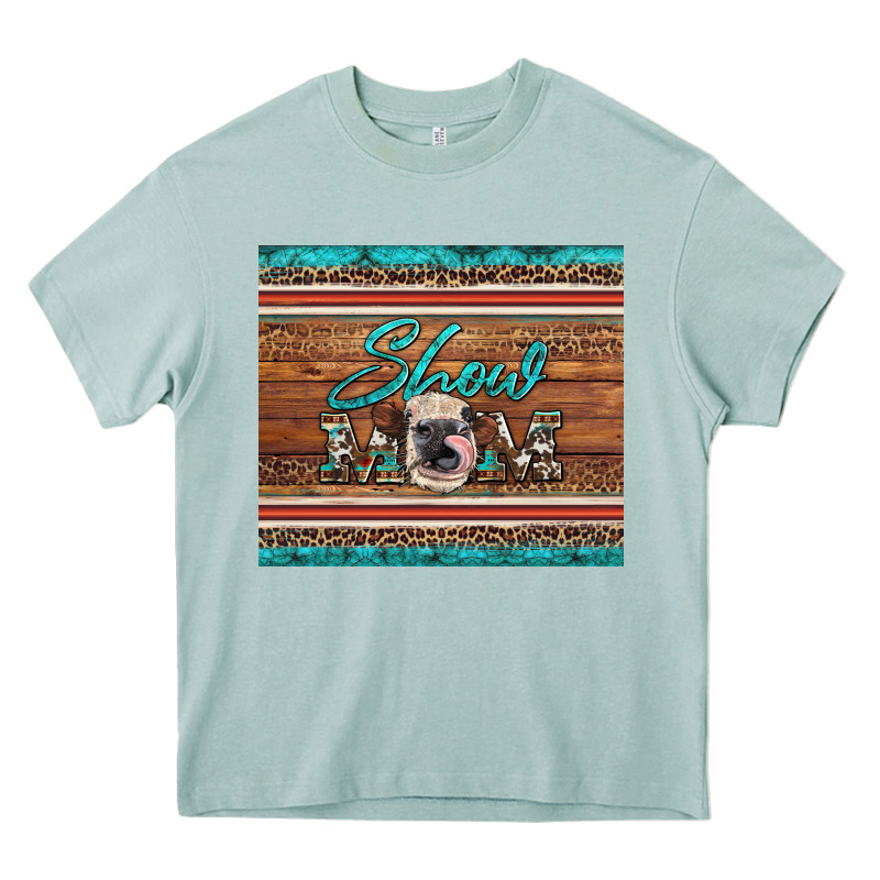 Show Mom Aztec Cowhide Leopard Heifer Heavy Core Tee by Artiststas | Teevron