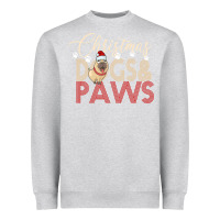 Heather Grey Christmas Dogs Paws Heavyweight Sweatshirt - Bettercallsaul