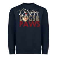 Navy Christmas Dogs Paws Heavyweight Sweatshirt - Bettercallsaul