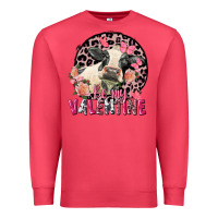 Cardinal Be my Valentine Holstein Cow Valentine's Day Premium Sweatshirt - FaDigitalArtStudio