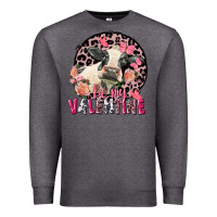 Charcoal Heather Be my Valentine Holstein Cow Valentine's Day Premium Sweatshirt - FaDigitalArtStudio