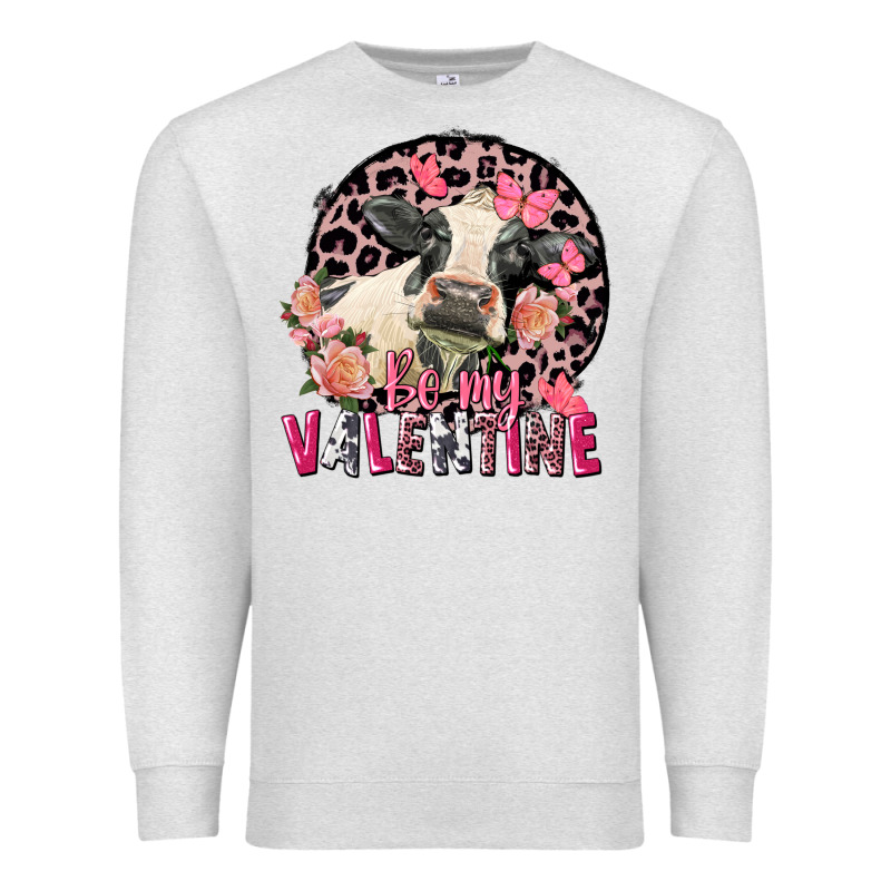 Be My Valentine Holstein Cow Valentine's Day Premium Sweatshirt by FaDigitalArtStudio | Teevron