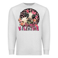 Oatmeal Heather Be my Valentine Holstein Cow Valentine's Day Premium Sweatshirt - FaDigitalArtStudio