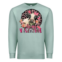 Seafoam Be my Valentine Holstein Cow Valentine's Day Premium Sweatshirt - FaDigitalArtStudio