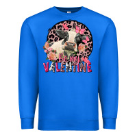 True Royal Be my Valentine Holstein Cow Valentine's Day Premium Sweatshirt - FaDigitalArtStudio