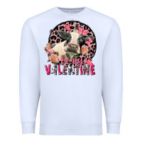 White Be my Valentine Holstein Cow Valentine's Day Premium Sweatshirt - FaDigitalArtStudio