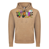 Vintage Coffee halloween teacher Vintage Hoodie - NancyCooperArtShop