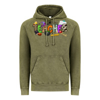 Vintage Olive halloween teacher Vintage Hoodie - NancyCooperArtShop