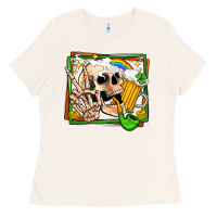 Bone st patricks day peace skull Ladies Tee - Jasminsmagicworld