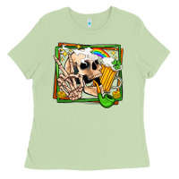 Matcha st patricks day peace skull Ladies Tee - Jasminsmagicworld
