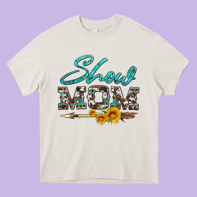 Show Mom Aztec Cowhide Sunflower And Arrow Heavy Core Tee Designed By Artiststas