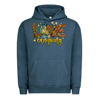 Pigment Midnight Navy Love Camping Urban Hoodie - CowhideDigitalArt