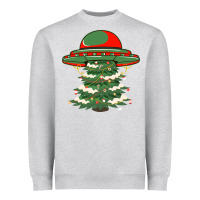 Heather Grey Ufo Christmas Pine Tree Heavyweight Sweatshirt - Bettercallsaul