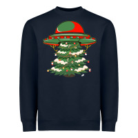 Navy Ufo Christmas Pine Tree Heavyweight Sweatshirt - Bettercallsaul