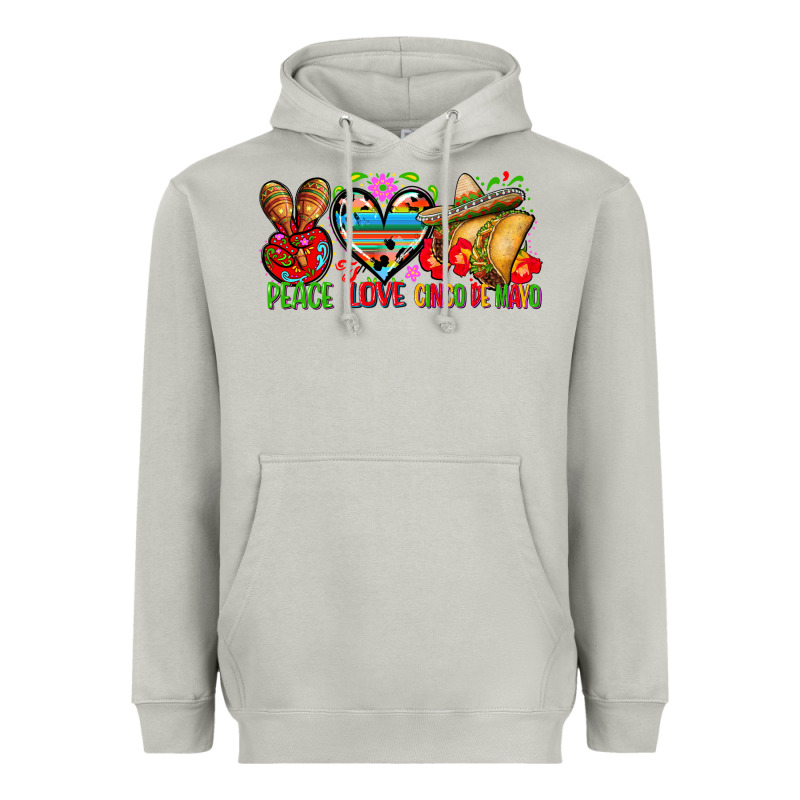 Peace Love Cinco De Mayo Heavyweight Hoodie by FaDigitalArtStudio | Teevron
