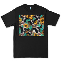Black western leopard sunflower black and white  cow Premium Tee - BarkalooDesign