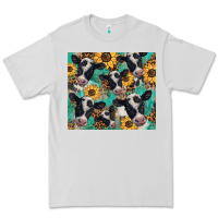 Dove Grey western leopard sunflower black and white  cow Premium Tee - BarkalooDesign