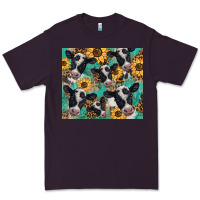 Plum western leopard sunflower black and white  cow Premium Tee - BarkalooDesign