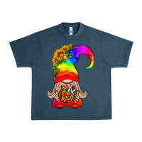 Midnight Navy LGBTQ+ Pride Gnome With Donut Urban Heavy Tee - BundleAndBundleShop
