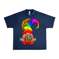Navy LGBTQ+ Pride Gnome With Donut Urban Heavy Tee - BundleAndBundleShop