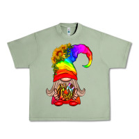 Oil Green LGBTQ+ Pride Gnome With Donut Urban Heavy Tee - BundleAndBundleShop