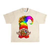 Sandshell LGBTQ+ Pride Gnome With Donut Urban Heavy Tee - BundleAndBundleShop
