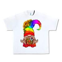 White LGBTQ+ Pride Gnome With Donut Urban Heavy Tee - BundleAndBundleShop
