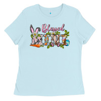 Baby Blue blessed mini easter Ladies Tee - BarkalooDesign