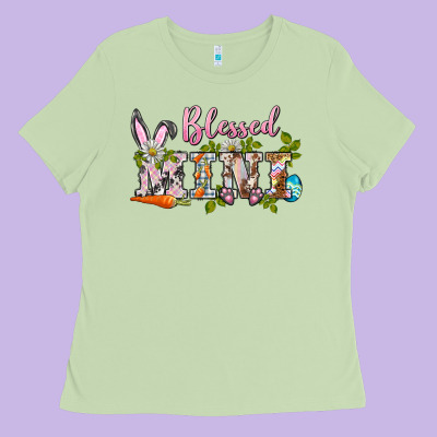Blessed Mini Easter Ladies Tee Designed By Barkaloodesign