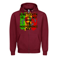 Burgundy juneteenth is my independence day cowgirl Zipper Hoodie - CowGirlArtShop