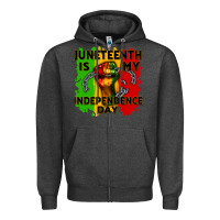 Charcoal Heather juneteenth is my independence day cowgirl Zipper Hoodie - CowGirlArtShop