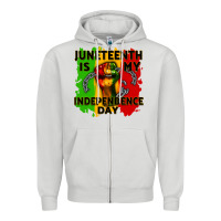 Dove Grey juneteenth is my independence day cowgirl Zipper Hoodie - CowGirlArtShop