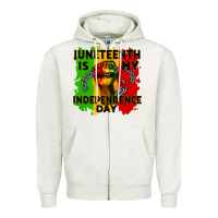 Oatmeal Heather juneteenth is my independence day cowgirl Zipper Hoodie - CowGirlArtShop