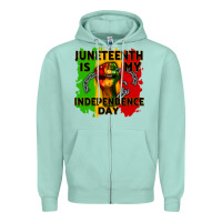 Seafoam juneteenth is my independence day cowgirl Zipper Hoodie - CowGirlArtShop