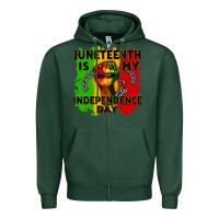 Sports Green juneteenth is my independence day cowgirl Zipper Hoodie - CowGirlArtShop
