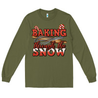 Army Green baking through the snow christmas Long Sleeve Tee - Jasminsmagicworld