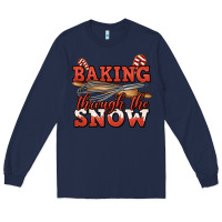 Navy baking through the snow christmas Long Sleeve Tee - Jasminsmagicworld
