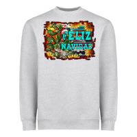 Heather Grey feliz navidad Heavyweight Sweatshirt - RanaPortraitStore