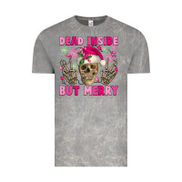 Cloud Rock Dead inside but merry pink Christmas skeleton Vintage Tee - NancyCooperArtShop