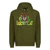 Army Green Lucky cat St. Patrick's Premium Hoodie - HowdyJamesFarm